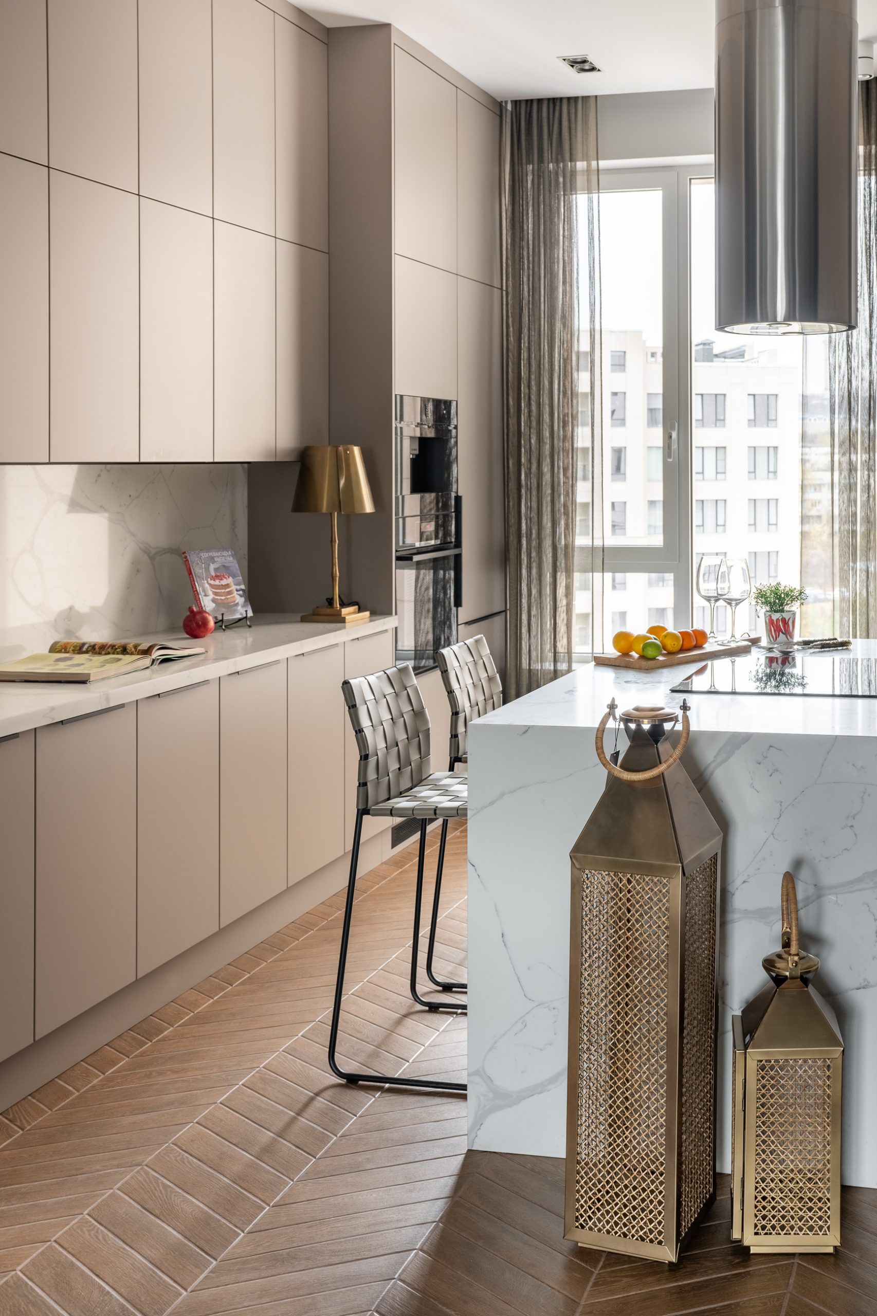 cuisine design avec îlot appartement décoration contemporaine