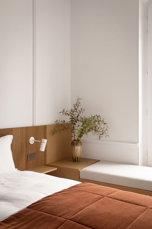 chambre appartement Paris décoration contemporaine par Elodie Sierocki photo : © bcdf studio