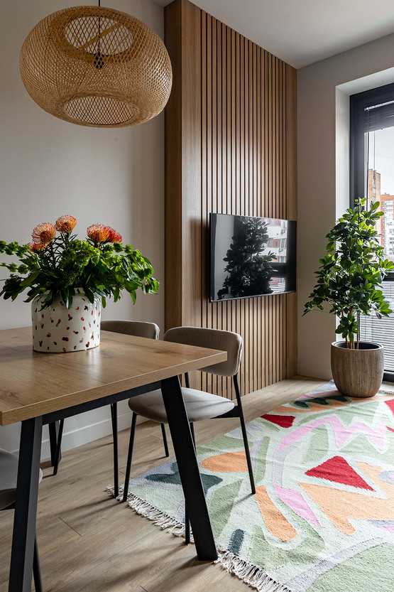 salle à manger décoration contemporaine appartement étudiant de 37m2