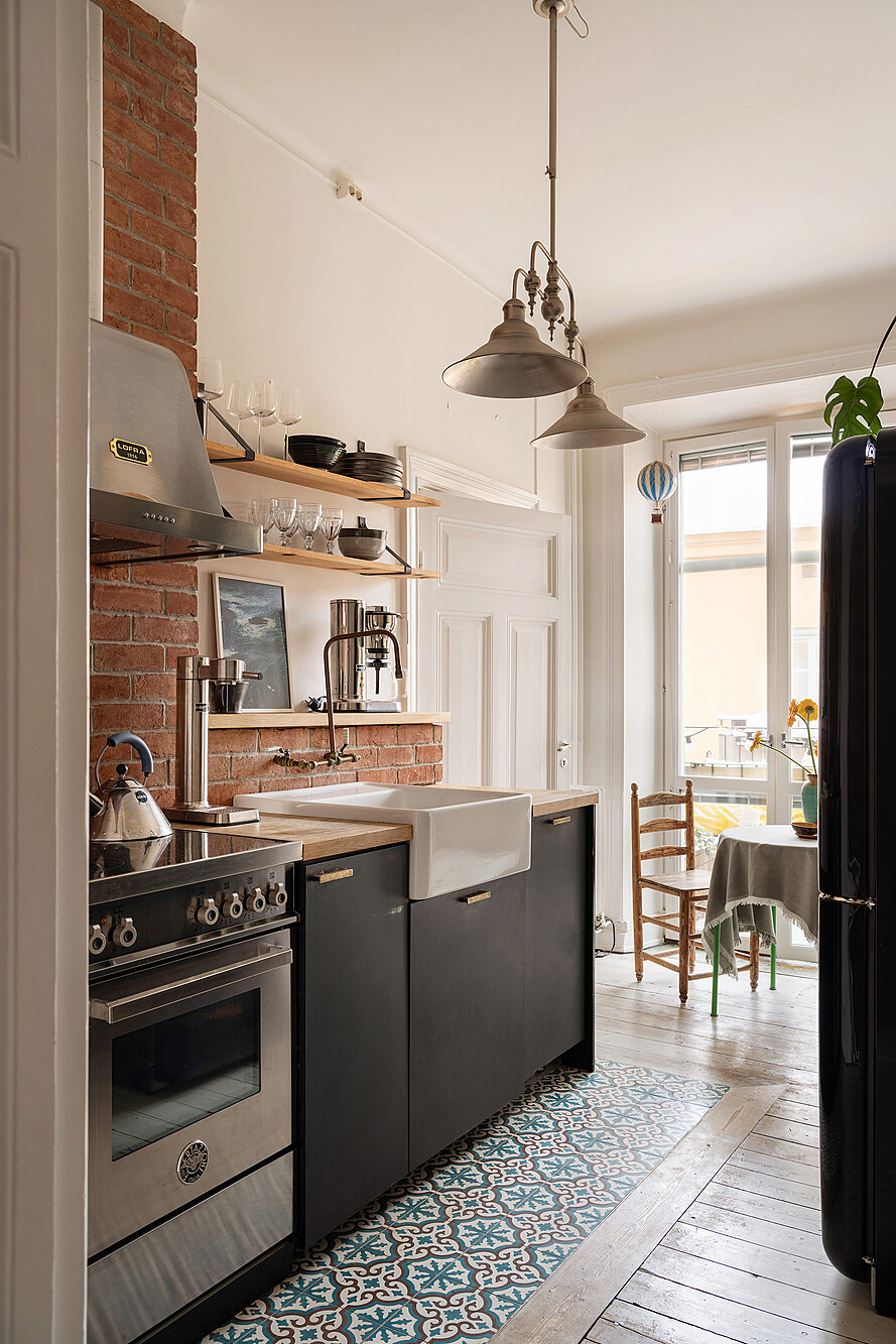 cuisine rustique chic appartement deux-pièces ancien décoration vintage et bohème cuisine rustique chic appartement deux-pièces ancien décoration vintage et bohème