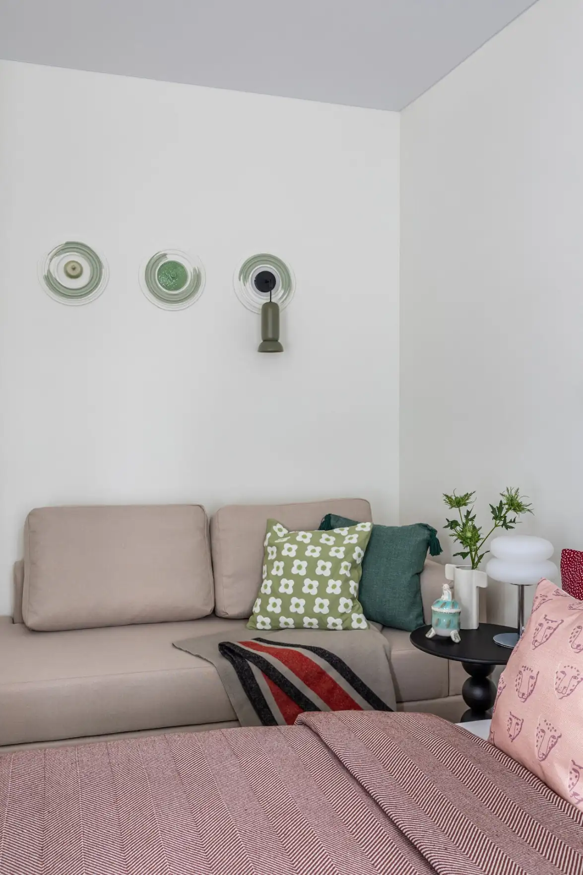 sofa in bedroom colored decor