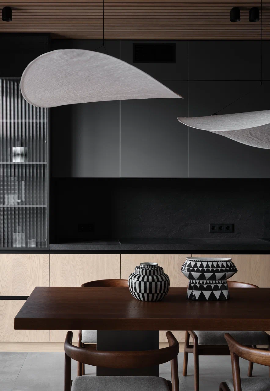 cuisine ouverte bois appartement décoration design style Japandi cuisine ouverte bois appartement décoration design style Japandi