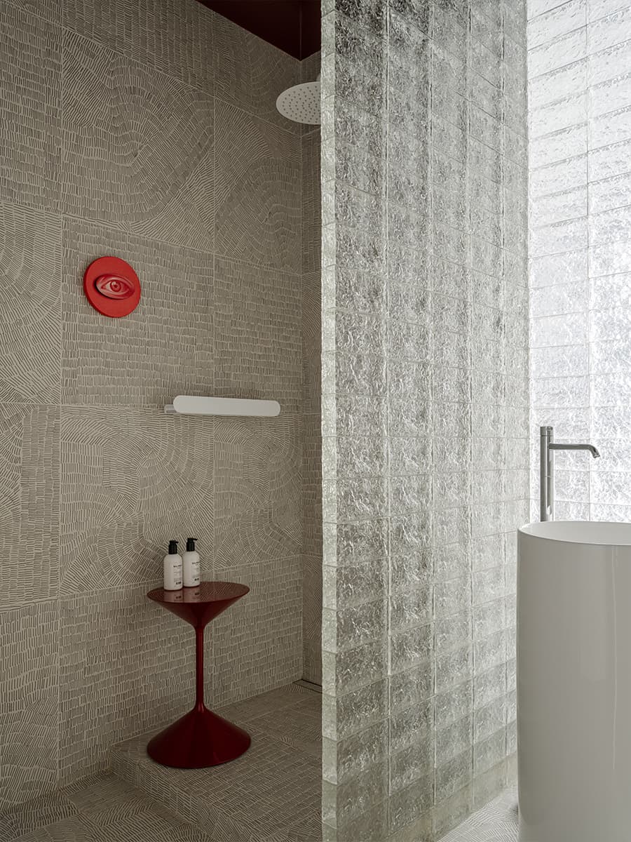salle de bain pavés de verre deux-pièces 35m2 décoration design