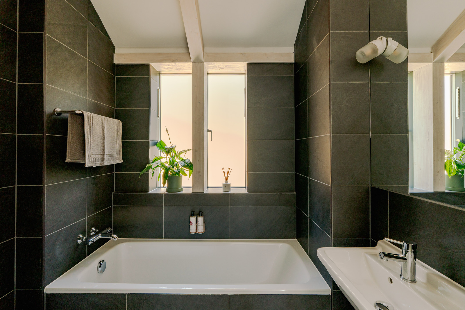gray designer bathroom