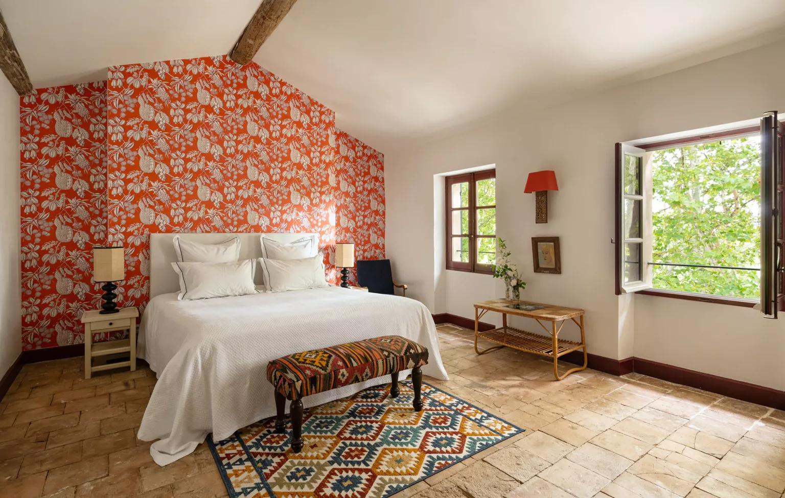 attic bedroom with beams rustic chic style France attic bedroom with beams rustic chic style France