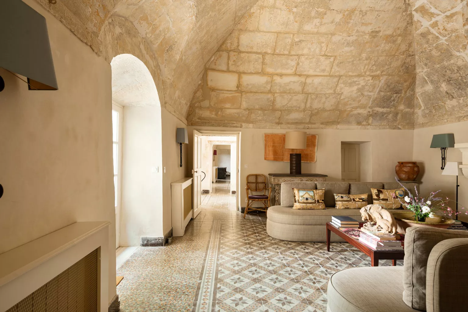 vaulted living room stone farmhouse in Provence vaulted living room stone farmhouse in Provence