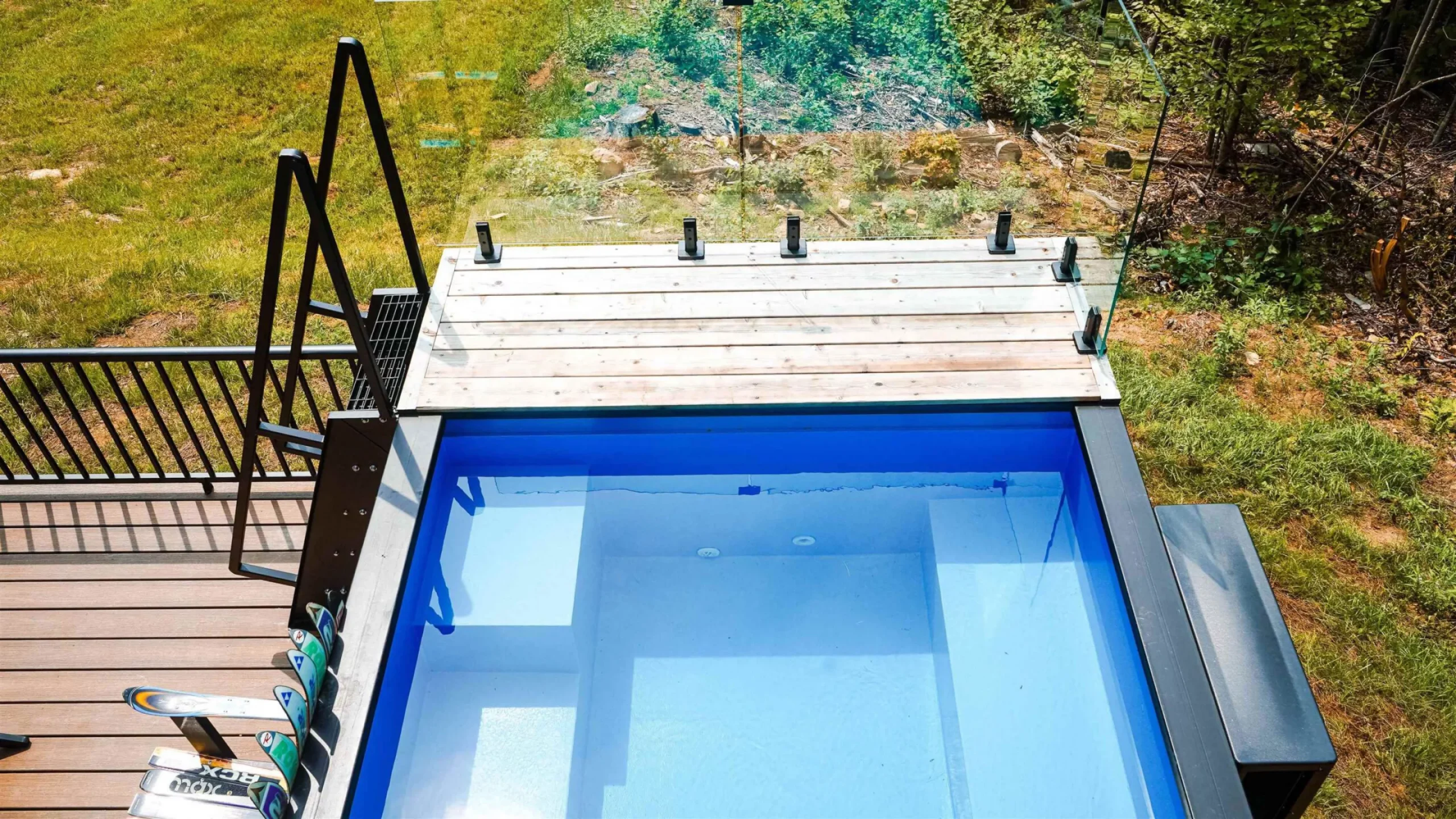 terrace with plunge pool container home with pool The Vermont Villa Backcountry Containers terrace with plunge pool container home with pool The Vermont Villa Backcountry Containers