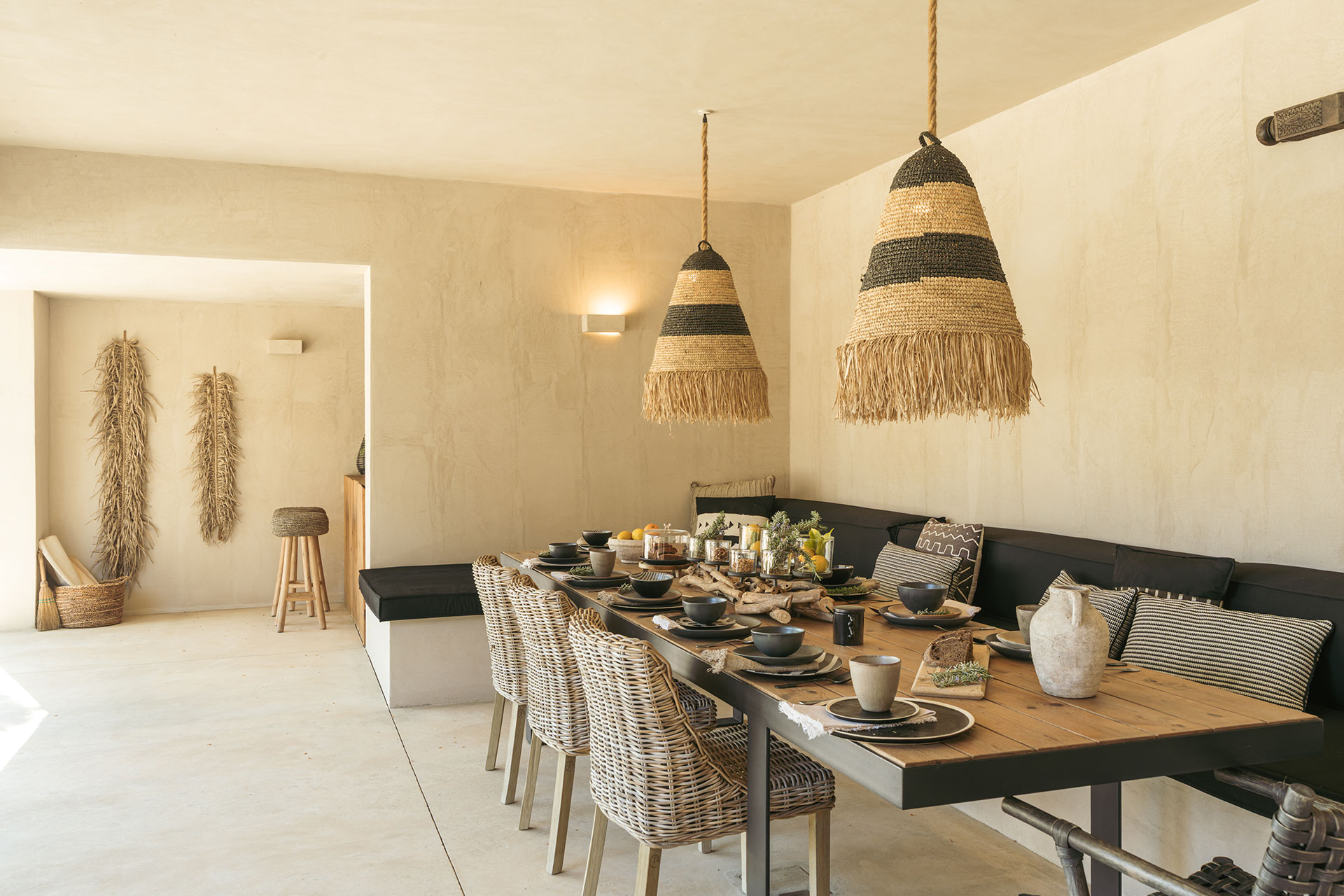 salle à manger décoration naturelle Villa Sandstone Comporta salle à manger décoration naturelle Villa Sandstone Comporta