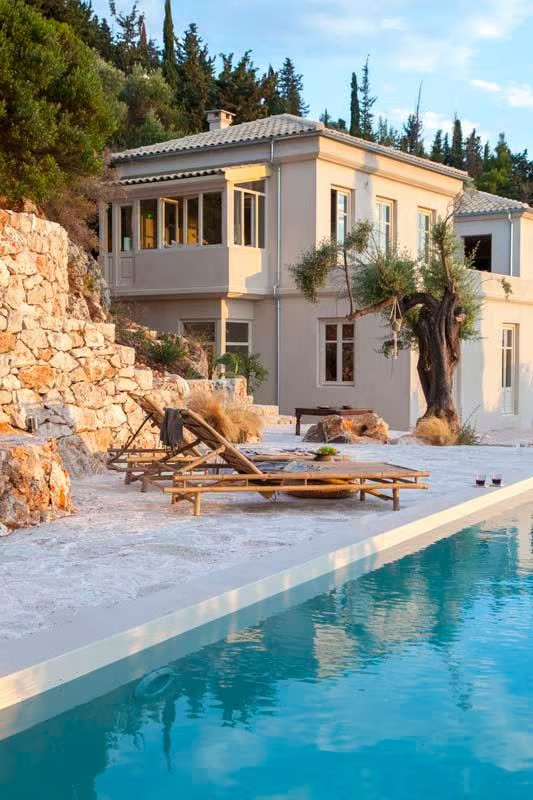 contemporary house Greece with pool Agios Nikitas