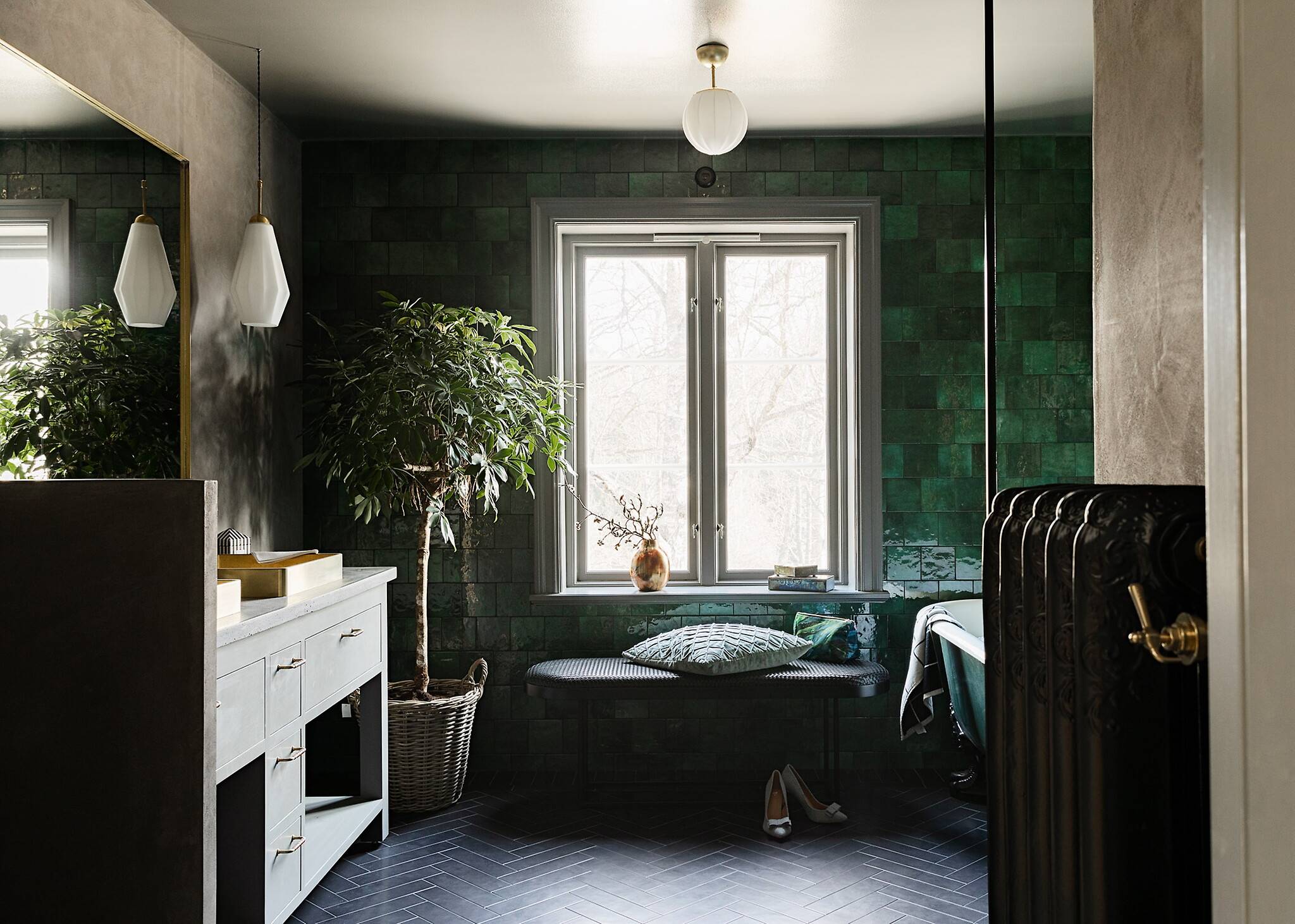 salle de bain décoration vintage maison des années 1920 Suède