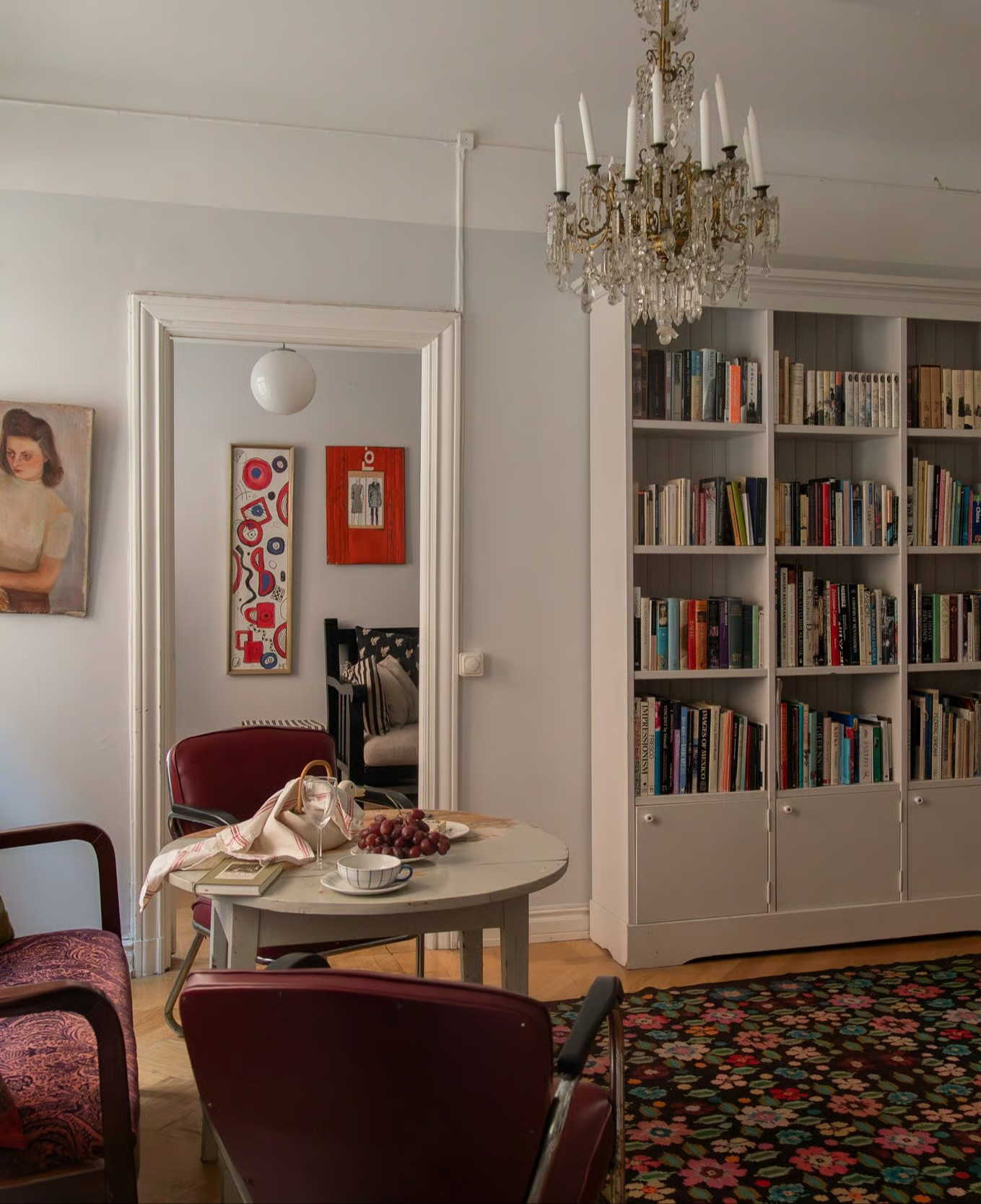 salon décoration vintage appartement 55m2 Suède