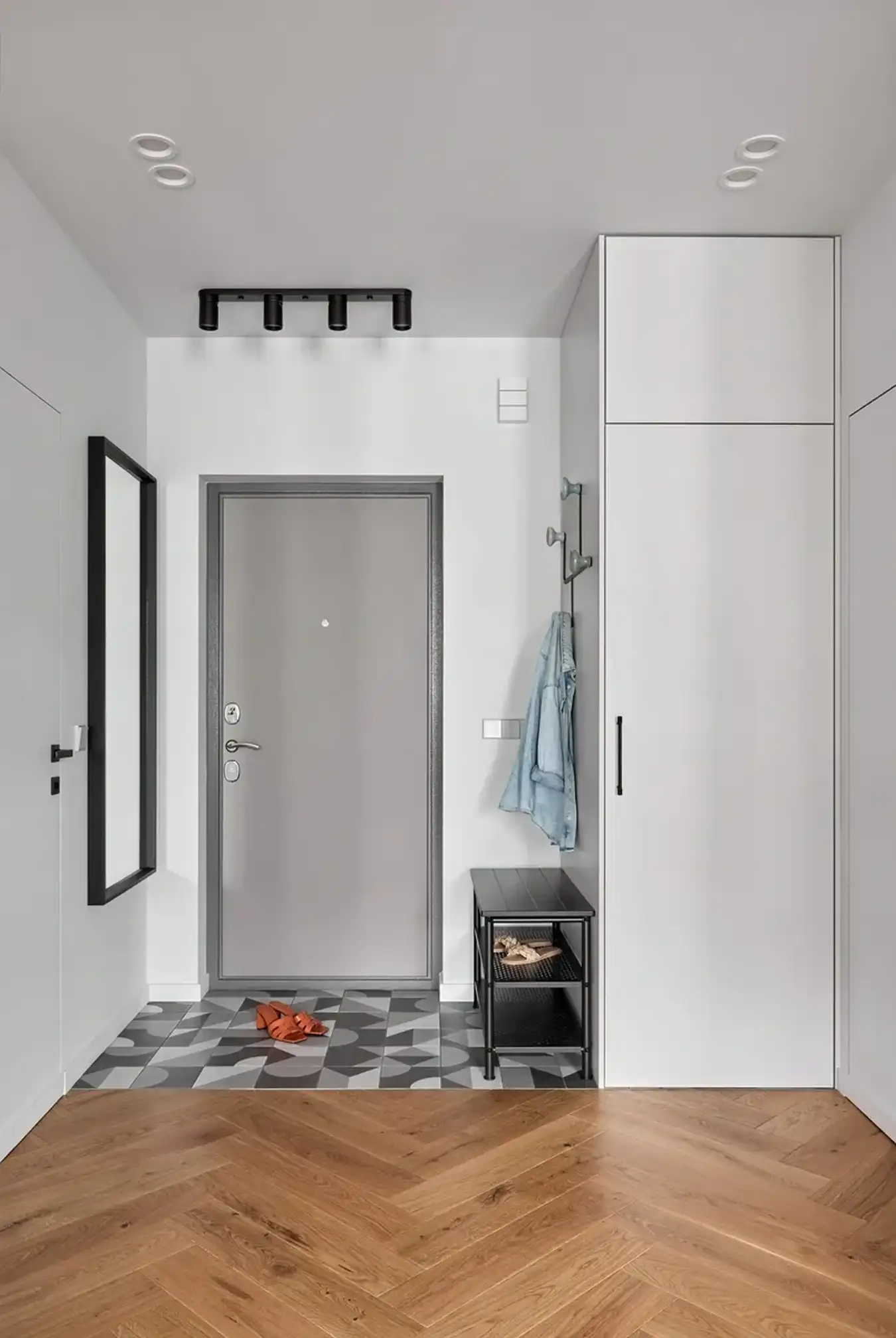 entryway with cupboard two-room flat with IKEA furniture