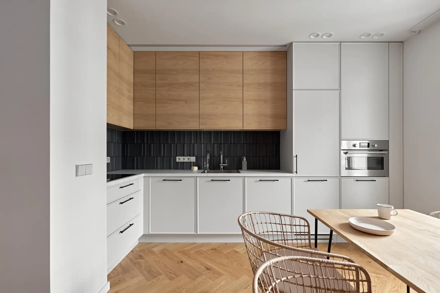 kitchen small modern apartment with IKEA furniture