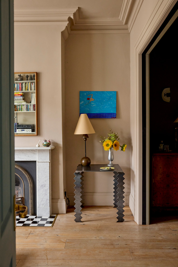 living room with period fireplace