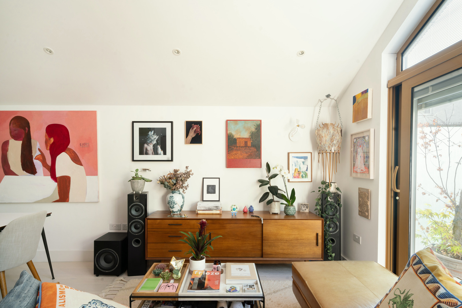 living room contemporary decor double height 52sqm apartment small loft London