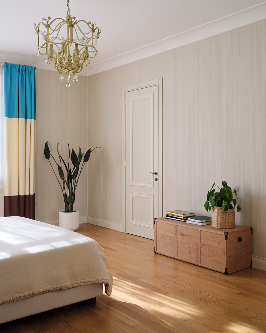 chambre appartement vintage à Almaty décoration inspirée par la France