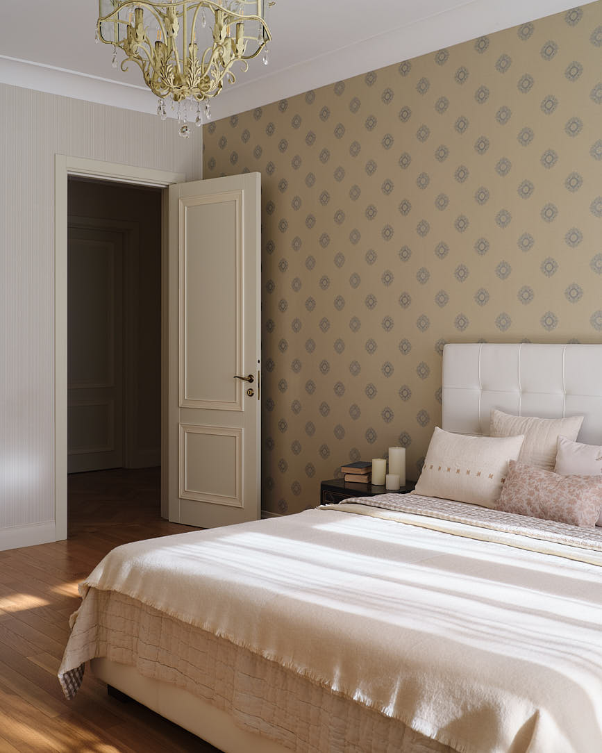 chambre appartement vintage à Almaty décoration inspirée par la France