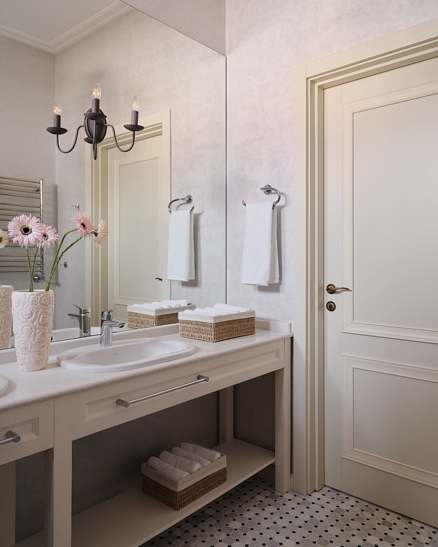 salle de bain beige style provençal