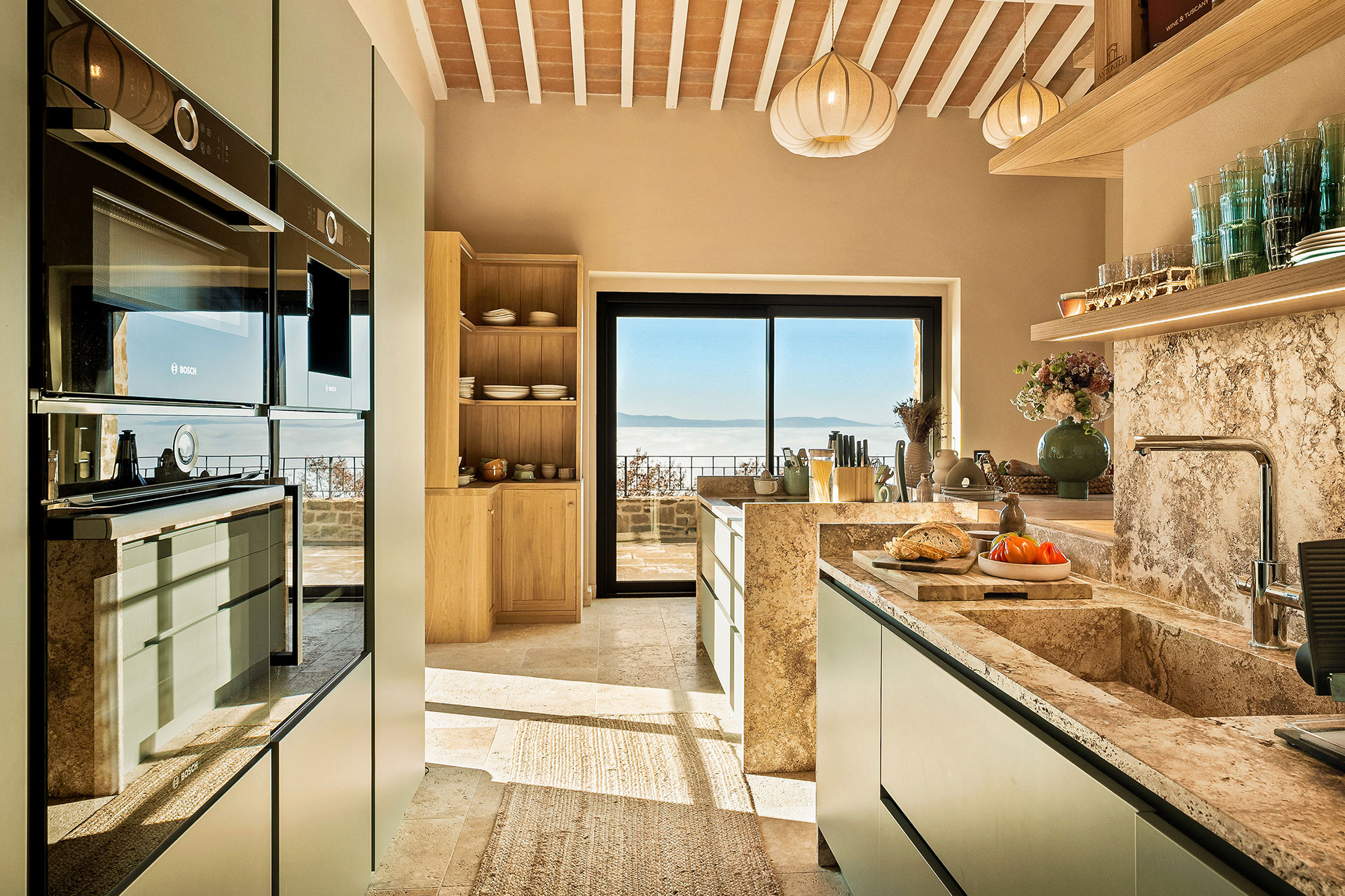 kitchen designer style with marble countertops La Torre Umbria