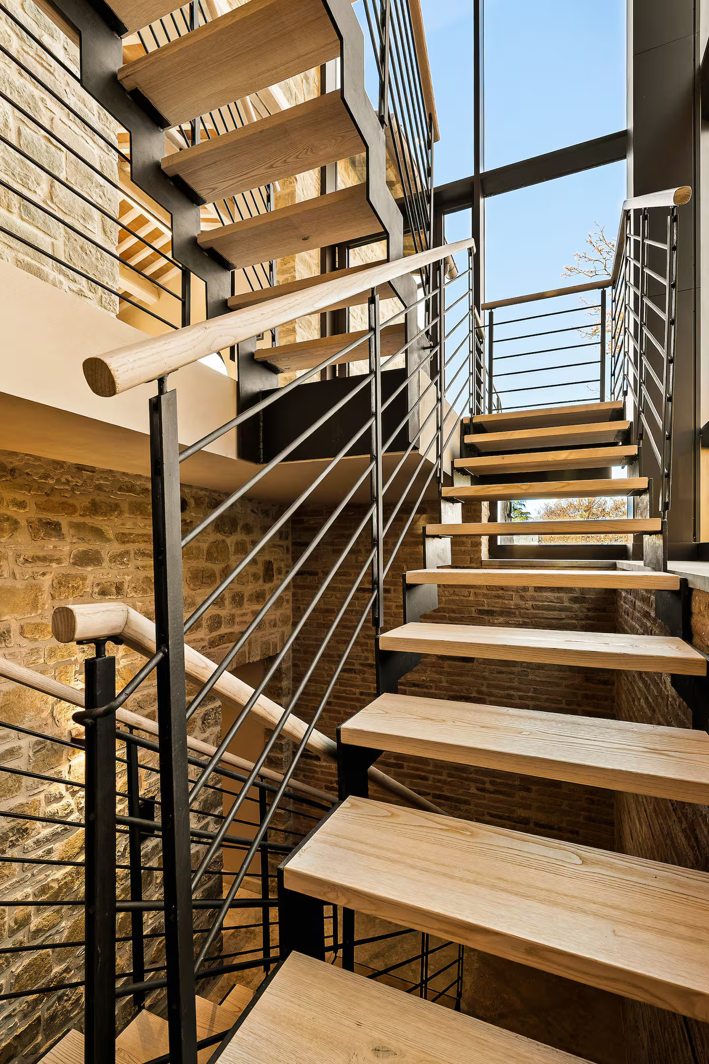 iron and wood designer stairs La Torre Umbria