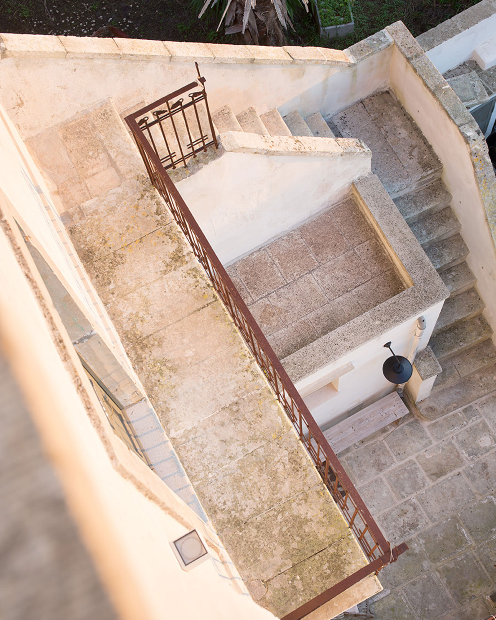 staircase and terrace renovated historic townhouse in Puglia