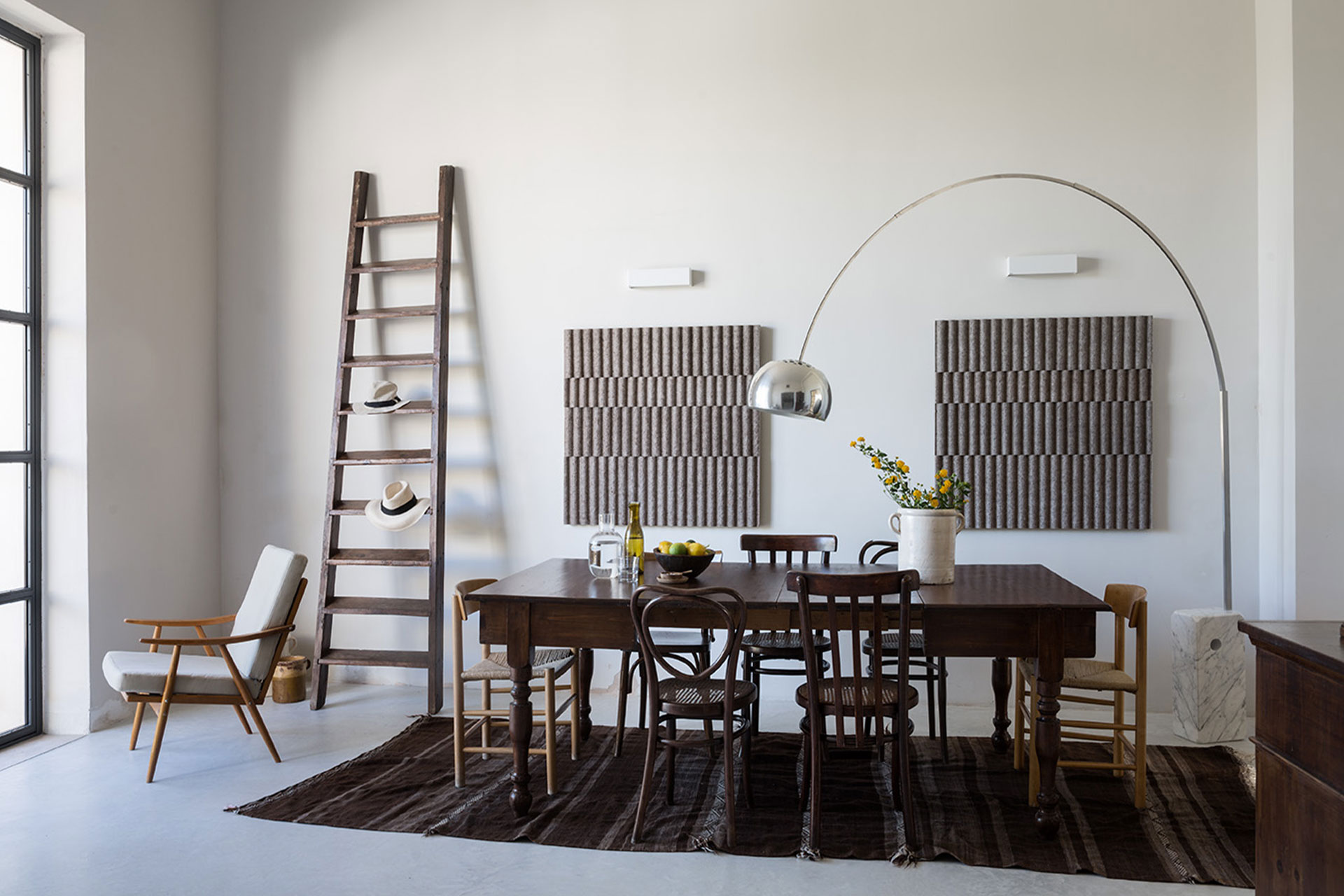 dining room renovated historic townhouse in Puglia modern decor