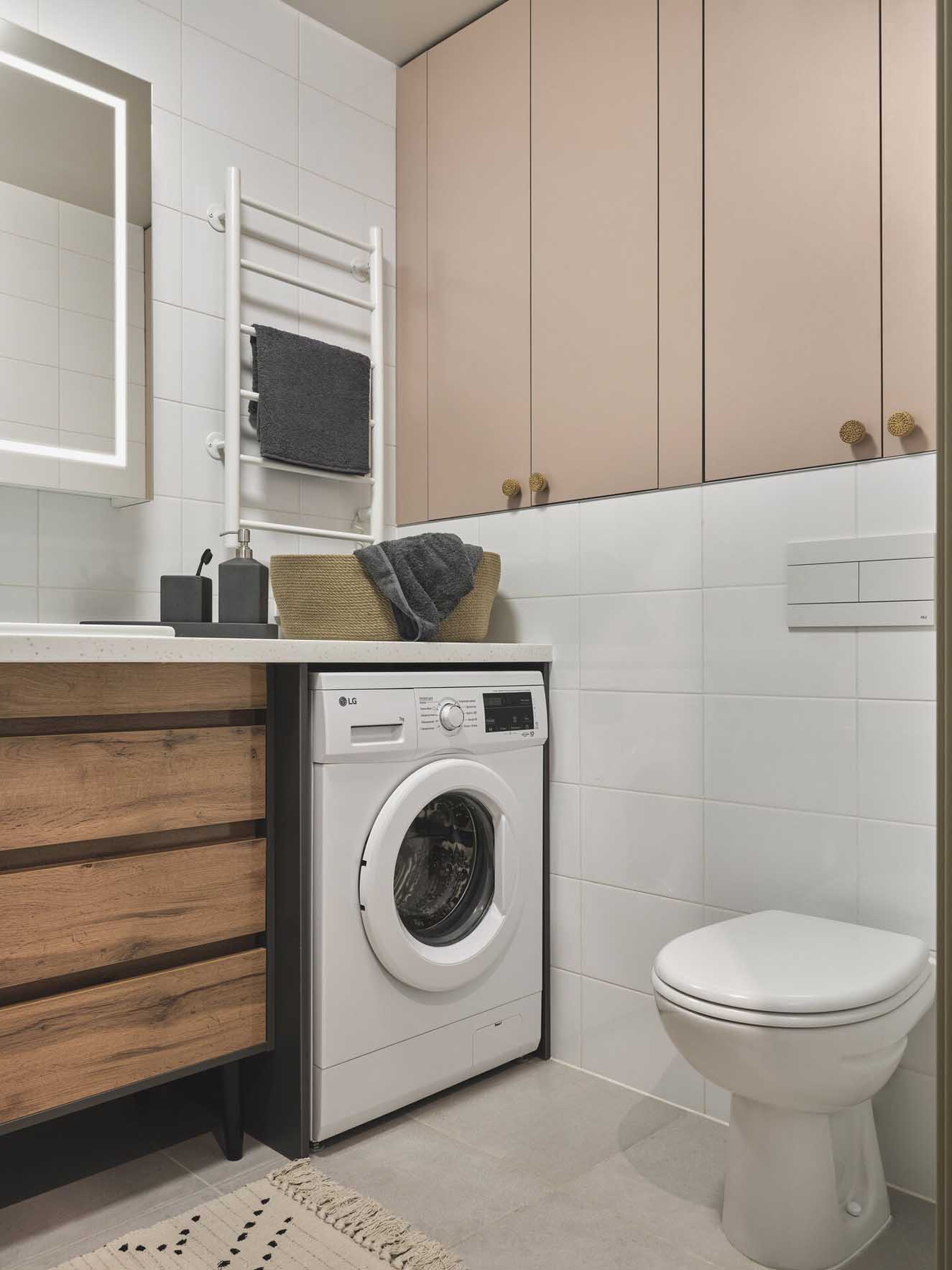 modern bathroom with washing machine