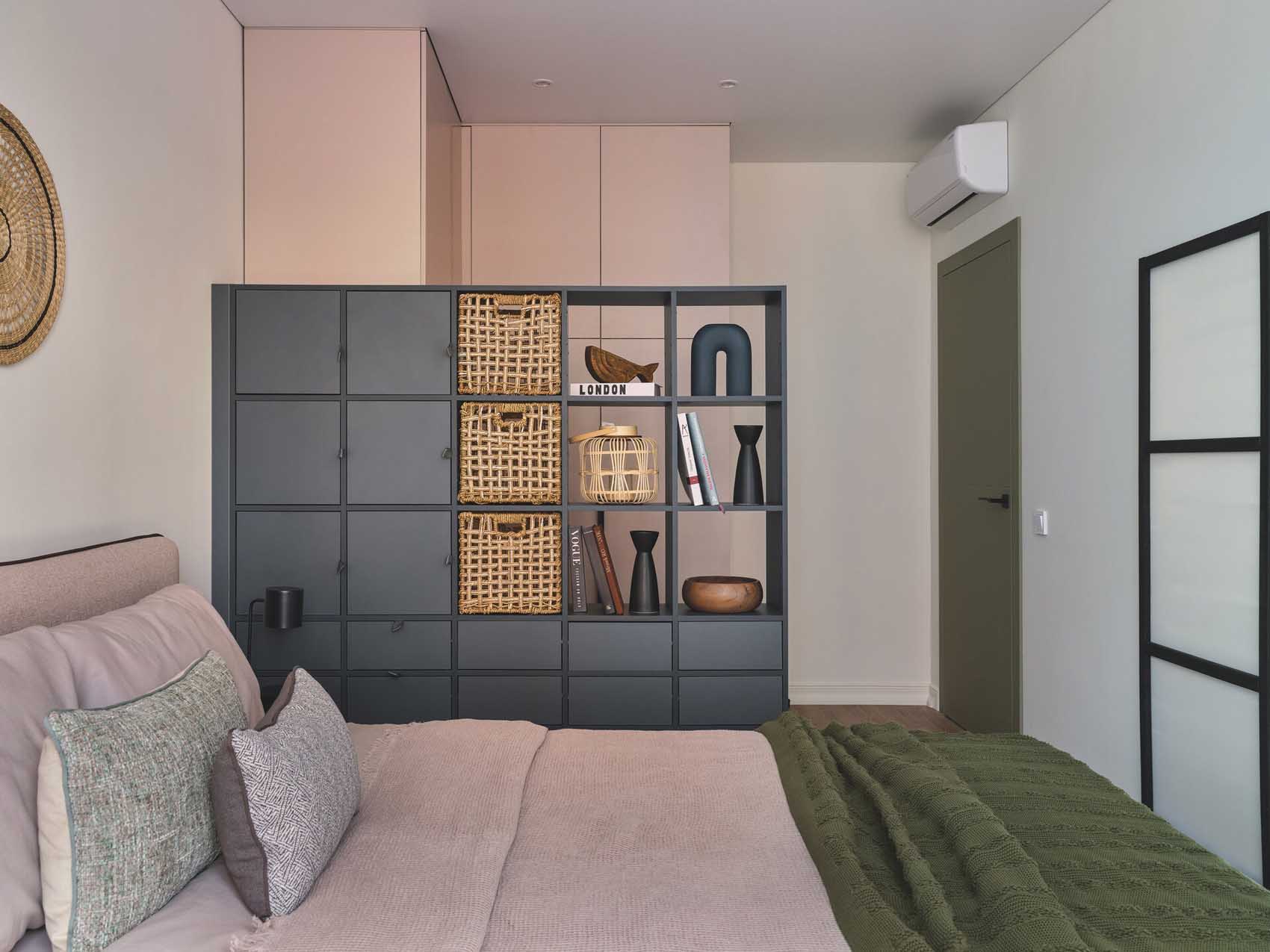 pink walk in wardrobe and bedroom contemporary decor 