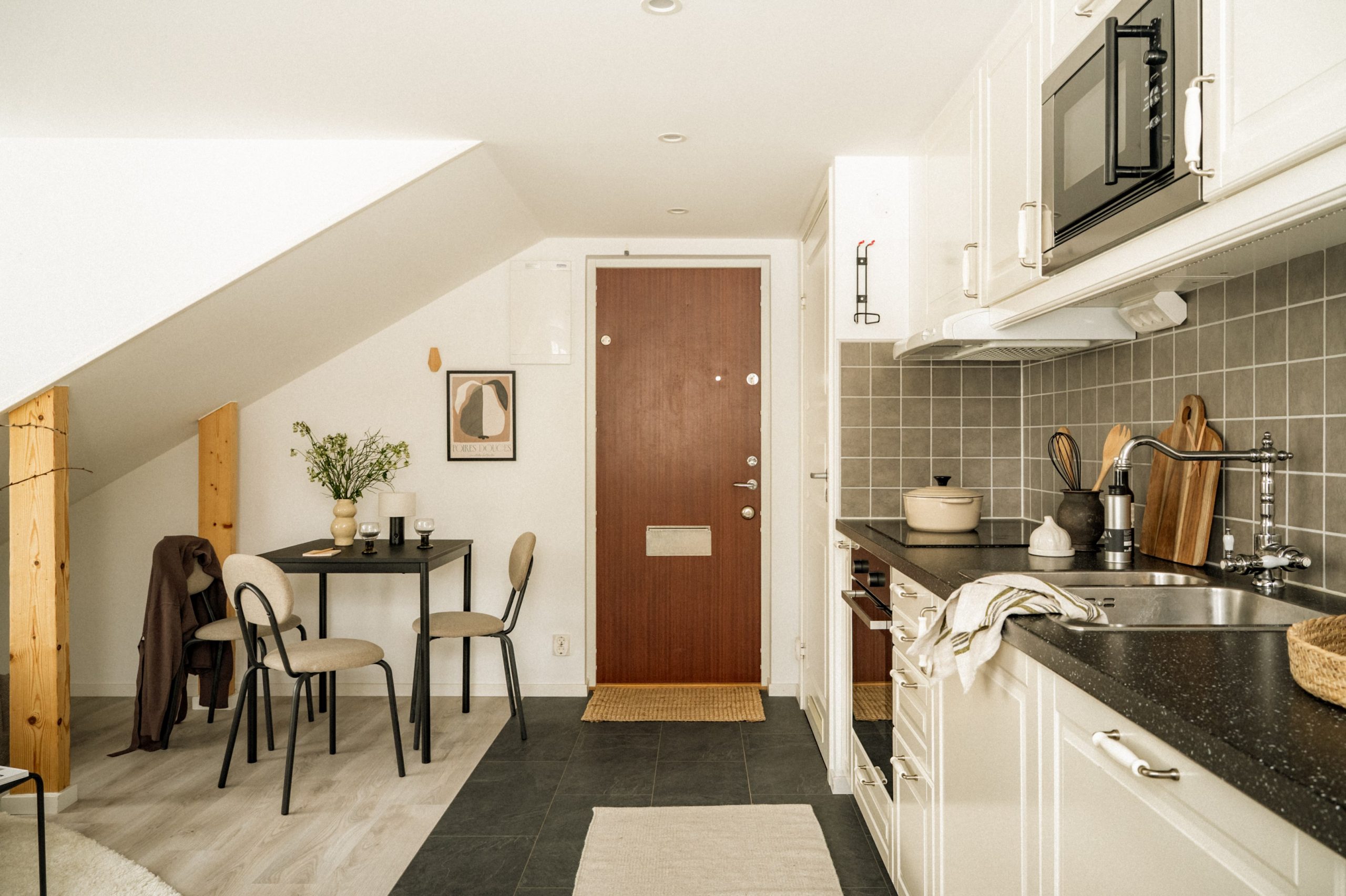 open kitchen and living room scandinavian decor 34sqm apartement under the attic open kitchen and living room scandinavian decor 34sqm apartement under the attic