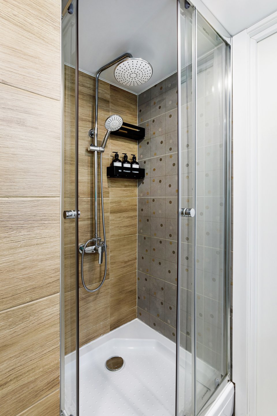 bathroom designer decor white gray wood