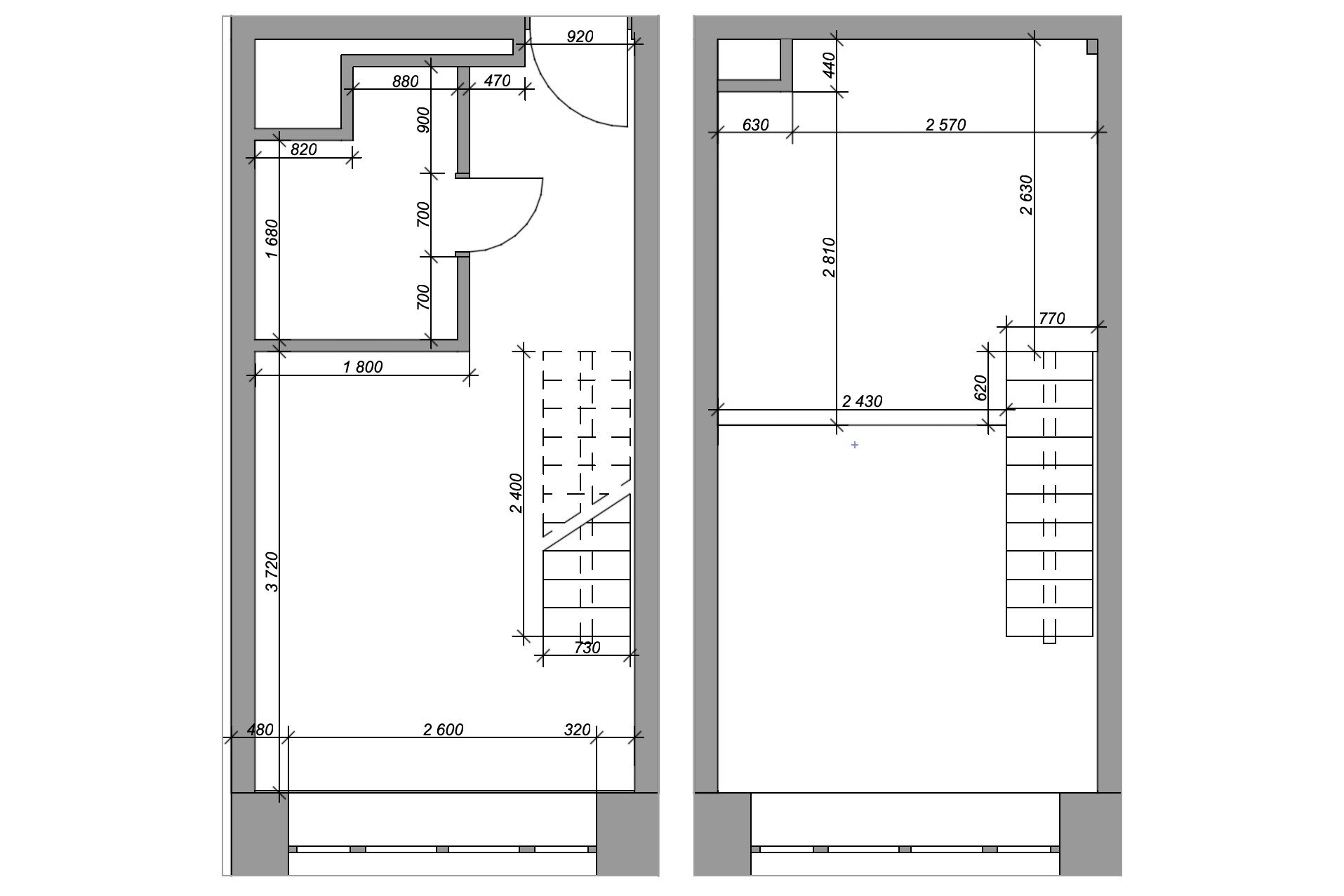 2D plan 20sqm studio