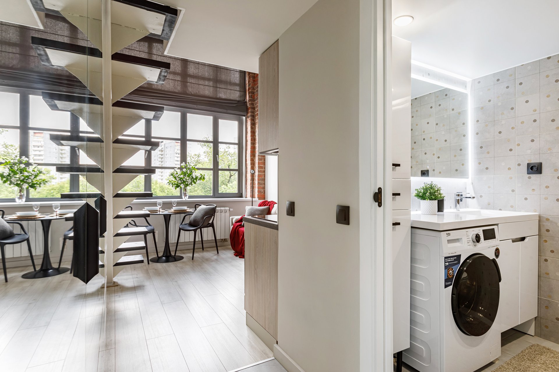 entryway and bathroom designer decor