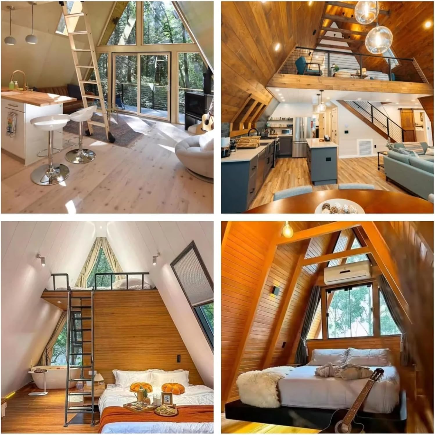 maison préfabriquée Amazon type A-Frame triangulaire en bois