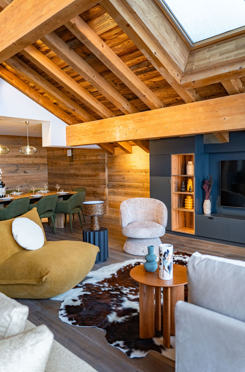 salon double hauteur chalet J Méribel décoration contemporaine salon double hauteur chalet J Méribel décoration contemporaine
