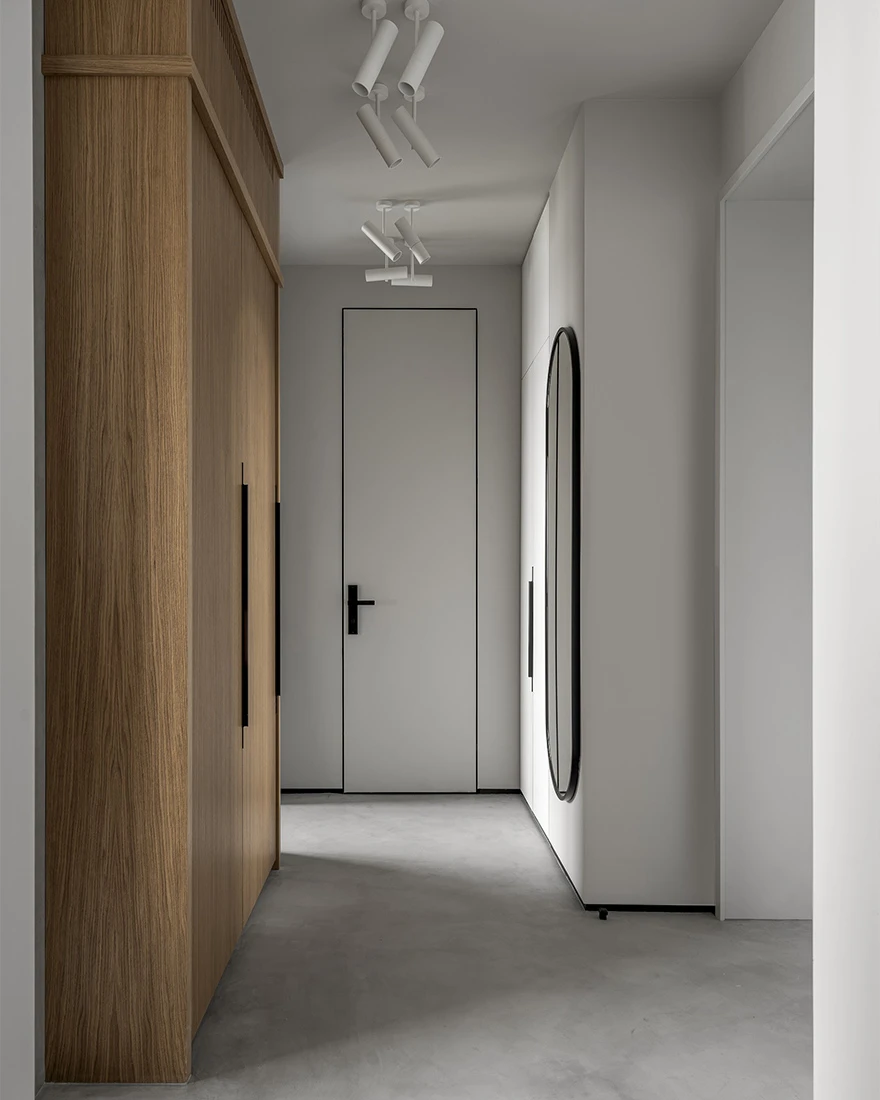 entrée avec placards bois appartement design de 39m2 entrée avec placards bois appartement design de 39m2