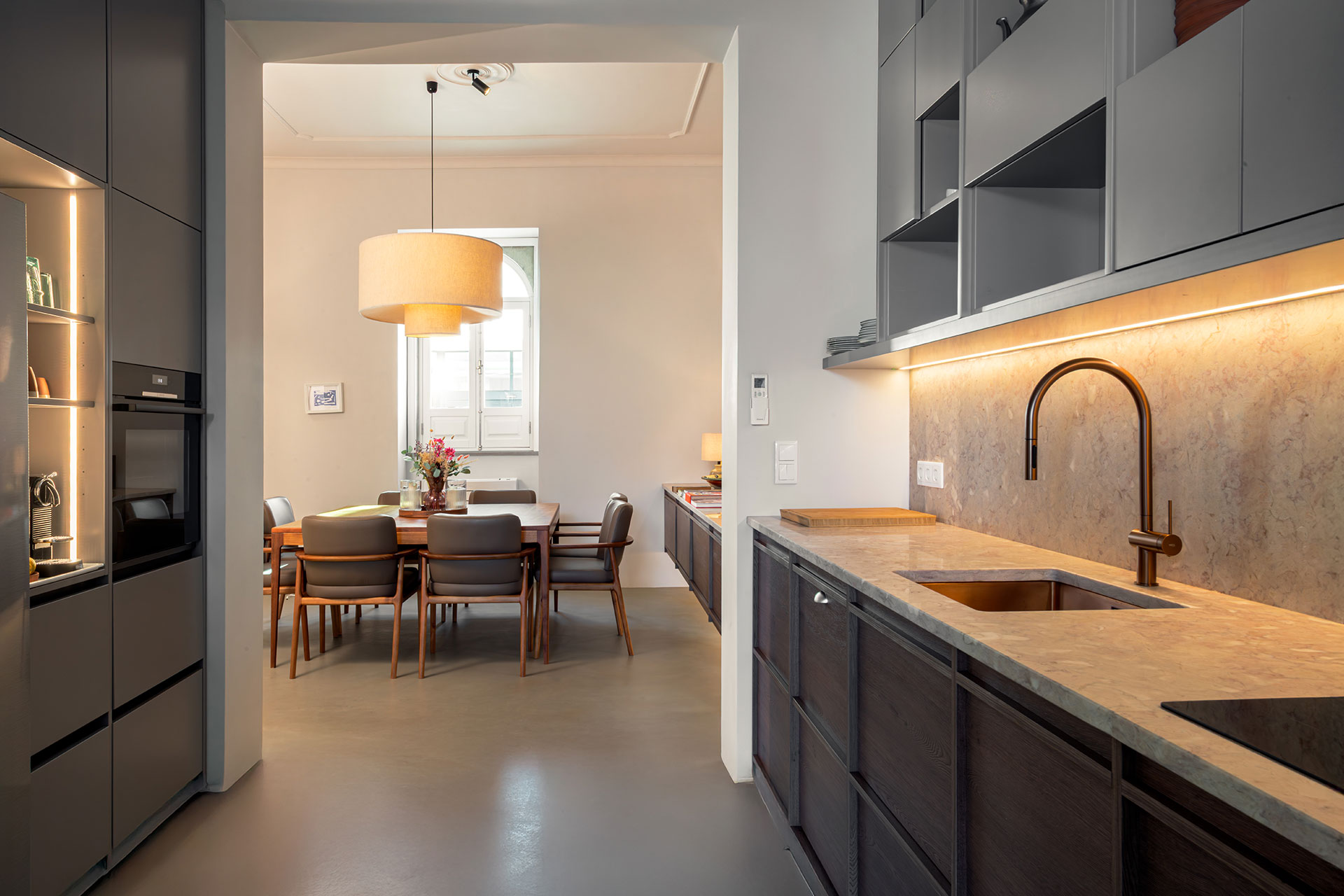 cuisine bois design décoration contemporaine Casa Dima Algarve