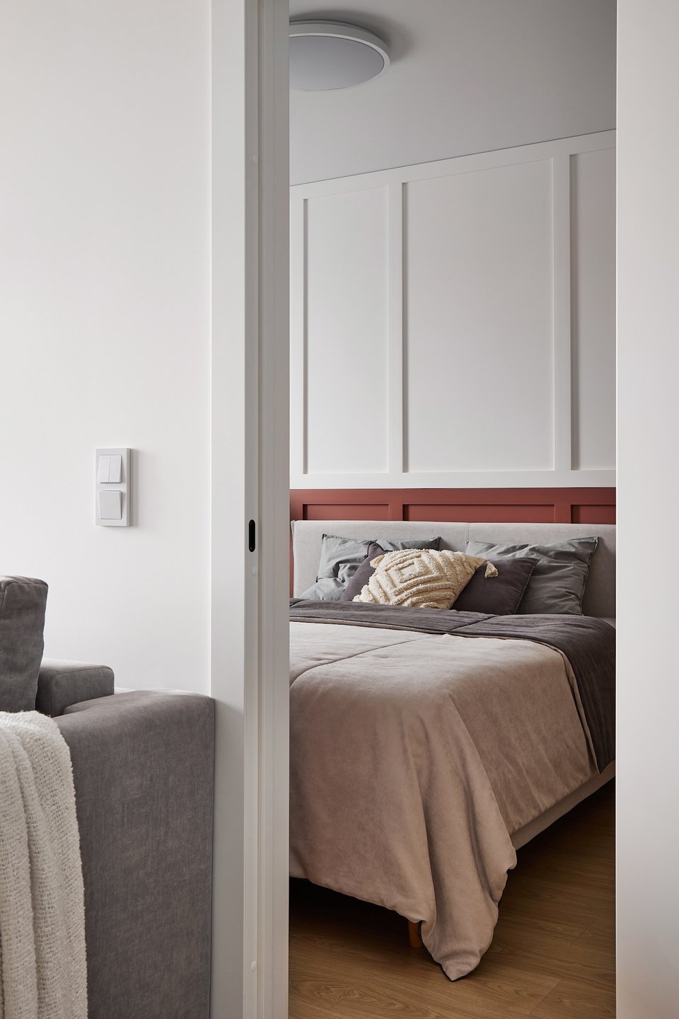 salon et chambre décoration contemporaine appartement de 42m2