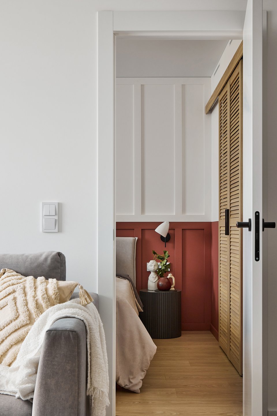 salon et chambre décoration contemporaine appartement de 42m2