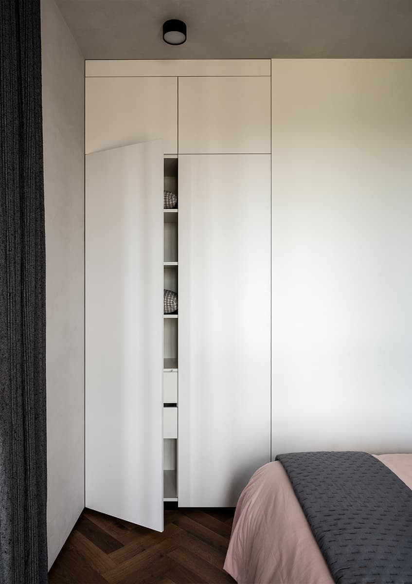 chambre avec placard décoration contemporaine petit appartement 45m2