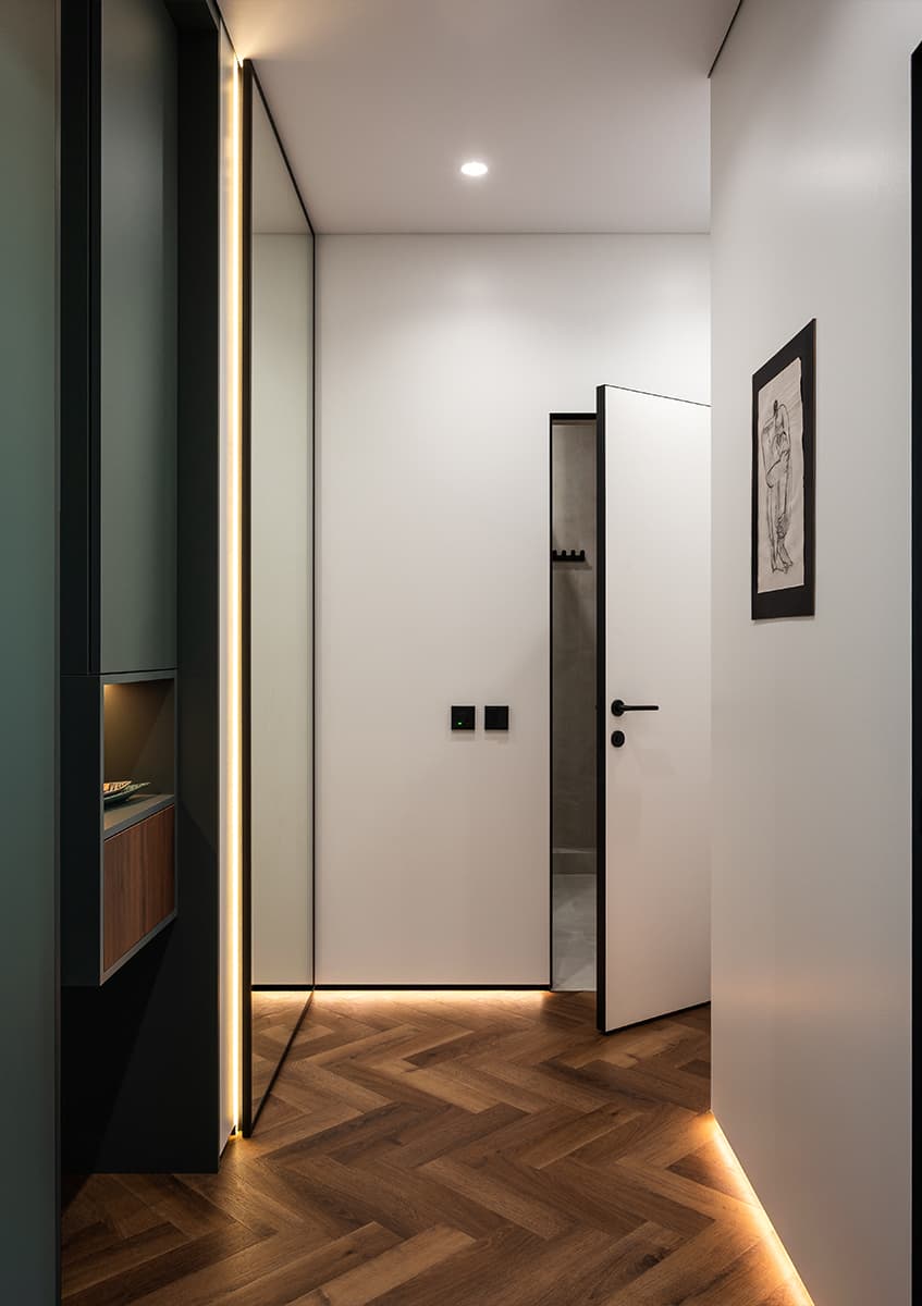 entrée décoration contemporaine petit appartement 45m2