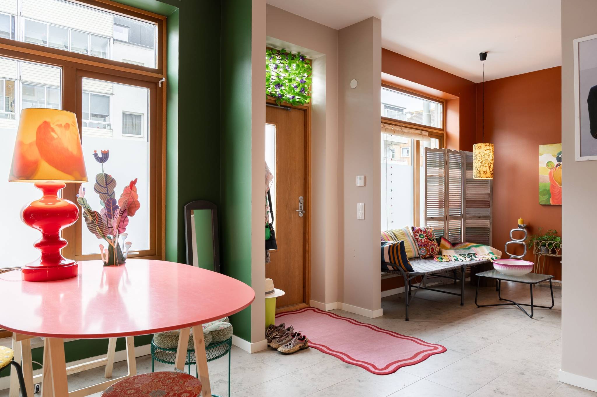 dining room green walls and living room terracotta walls maximalist decor dining room green walls and living room terracotta walls maximalist decor