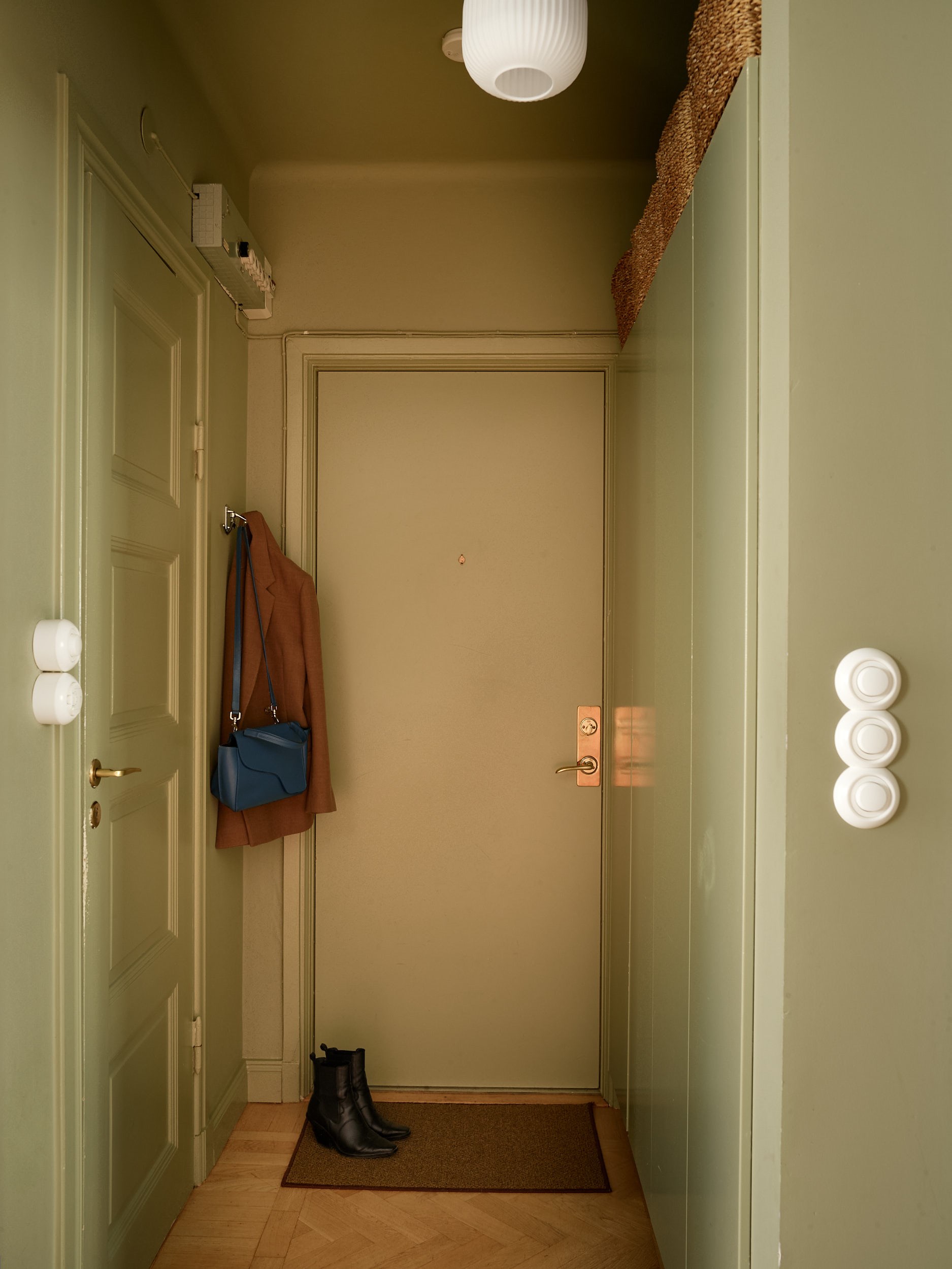entrée verte appartement trois-pièces 66m2 décoration scandinave entrée verte appartement trois-pièces 66m2 décoration scandinave