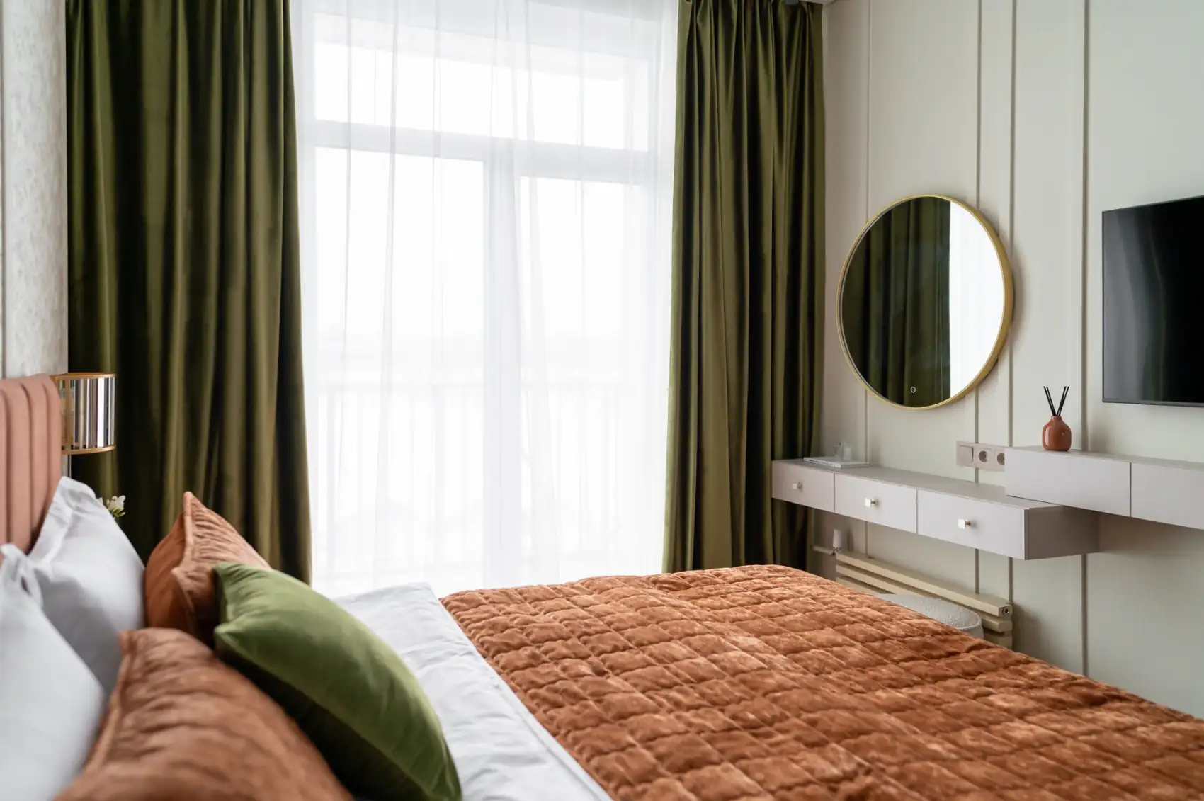 bedroom 61sqm two-room apartement contemporary decor