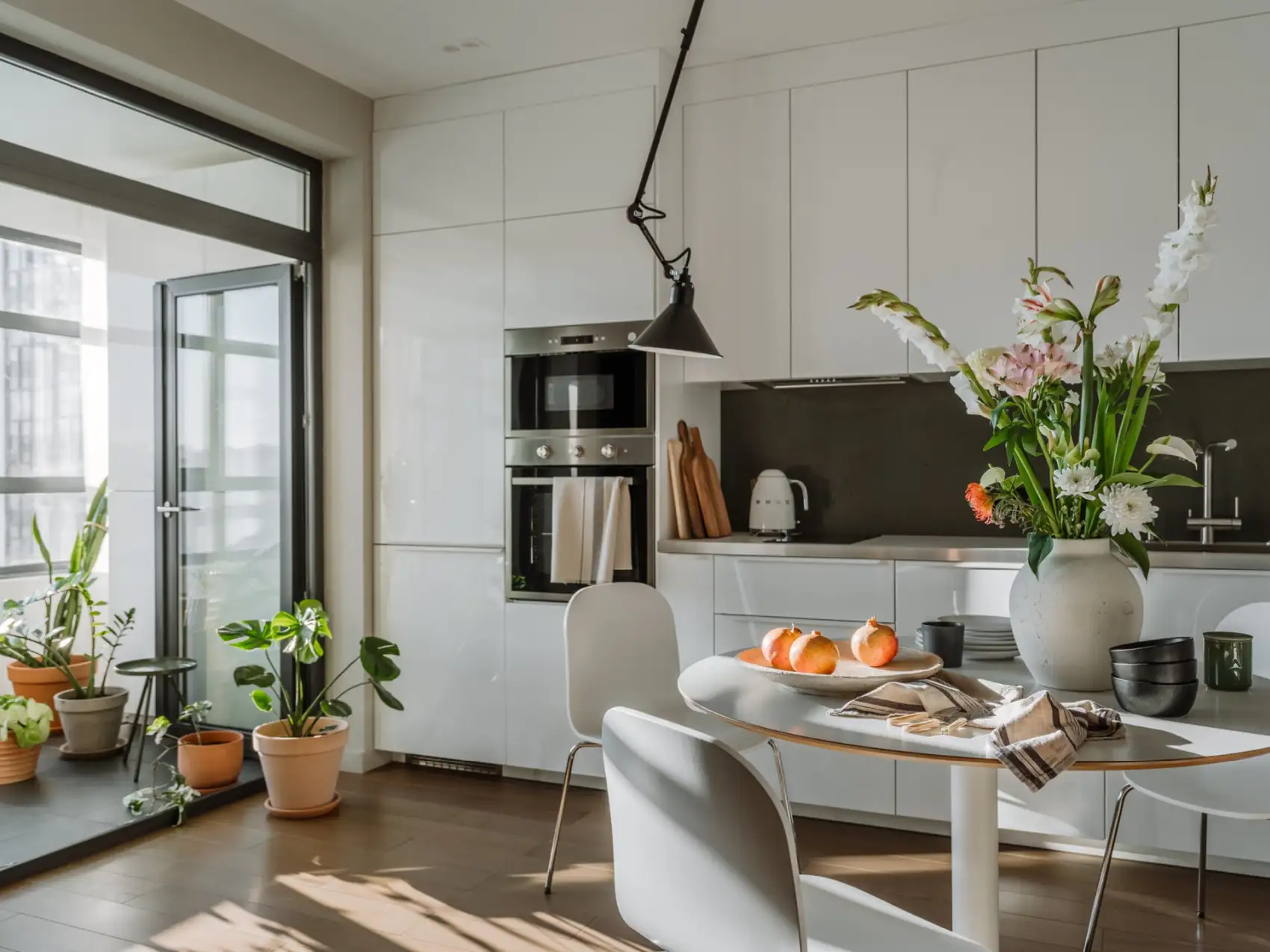 cuisine et salle à manger dans ancien studio de 35m2 transformé en deux-pièces décoration contemporaine cuisine et salle à manger dans ancien studio de 35m2 transformé en deux-pièces décoration contemporaine