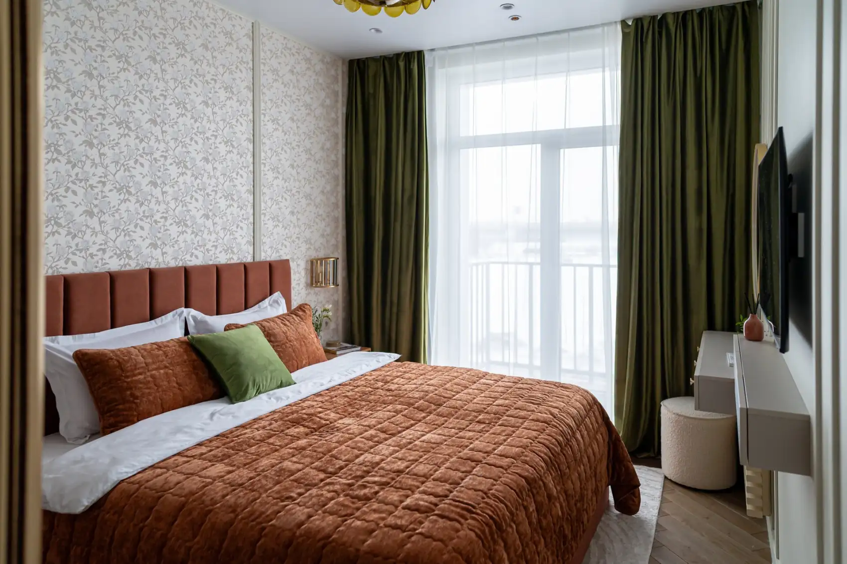 bedroom 61sqm two-room apartement contemporary decor