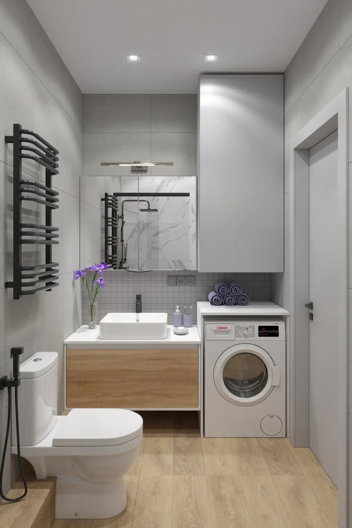 salle de bain marbre blanc