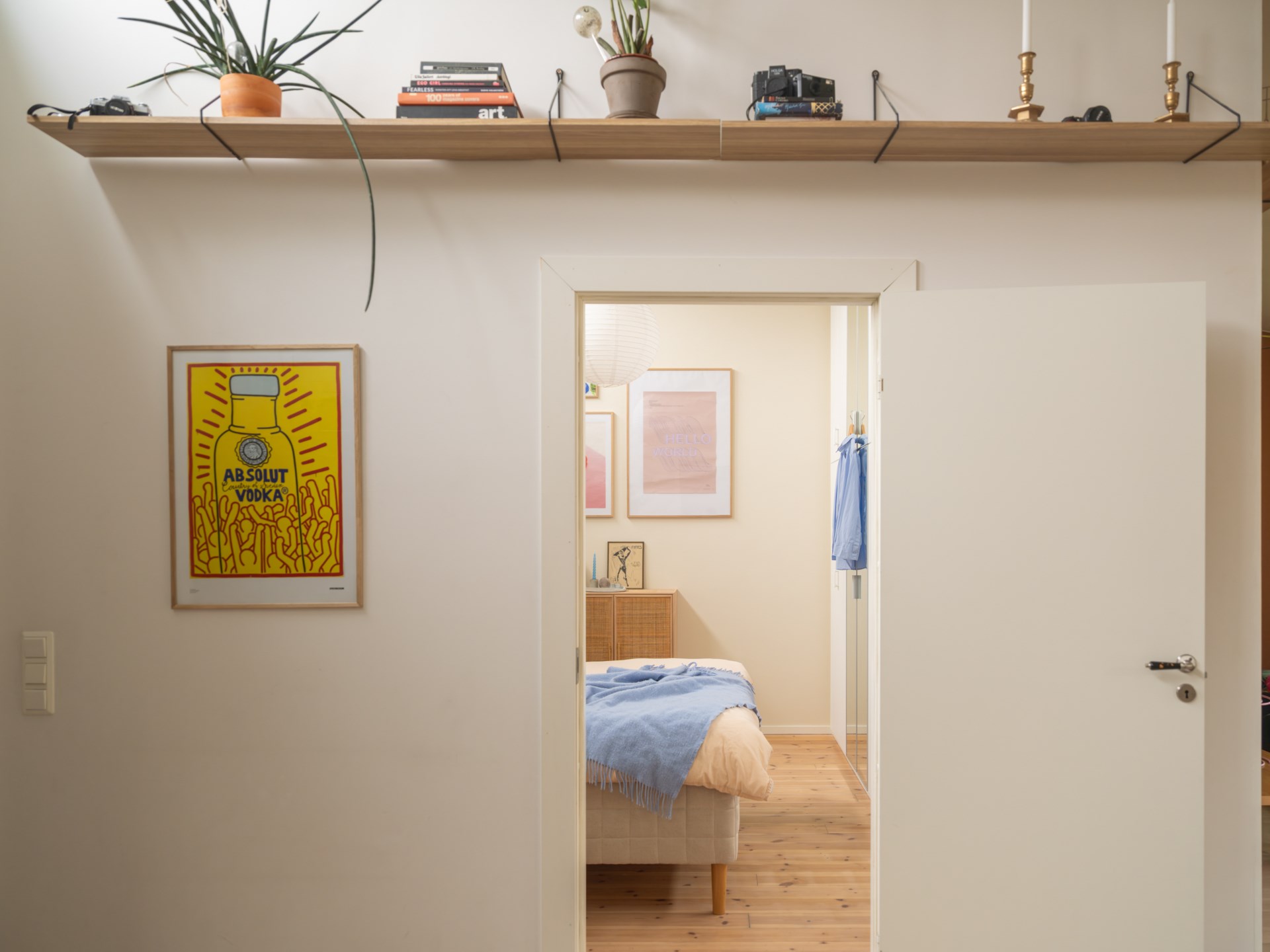 chambre décoration vintage scandinave dans maison de ville 72m2