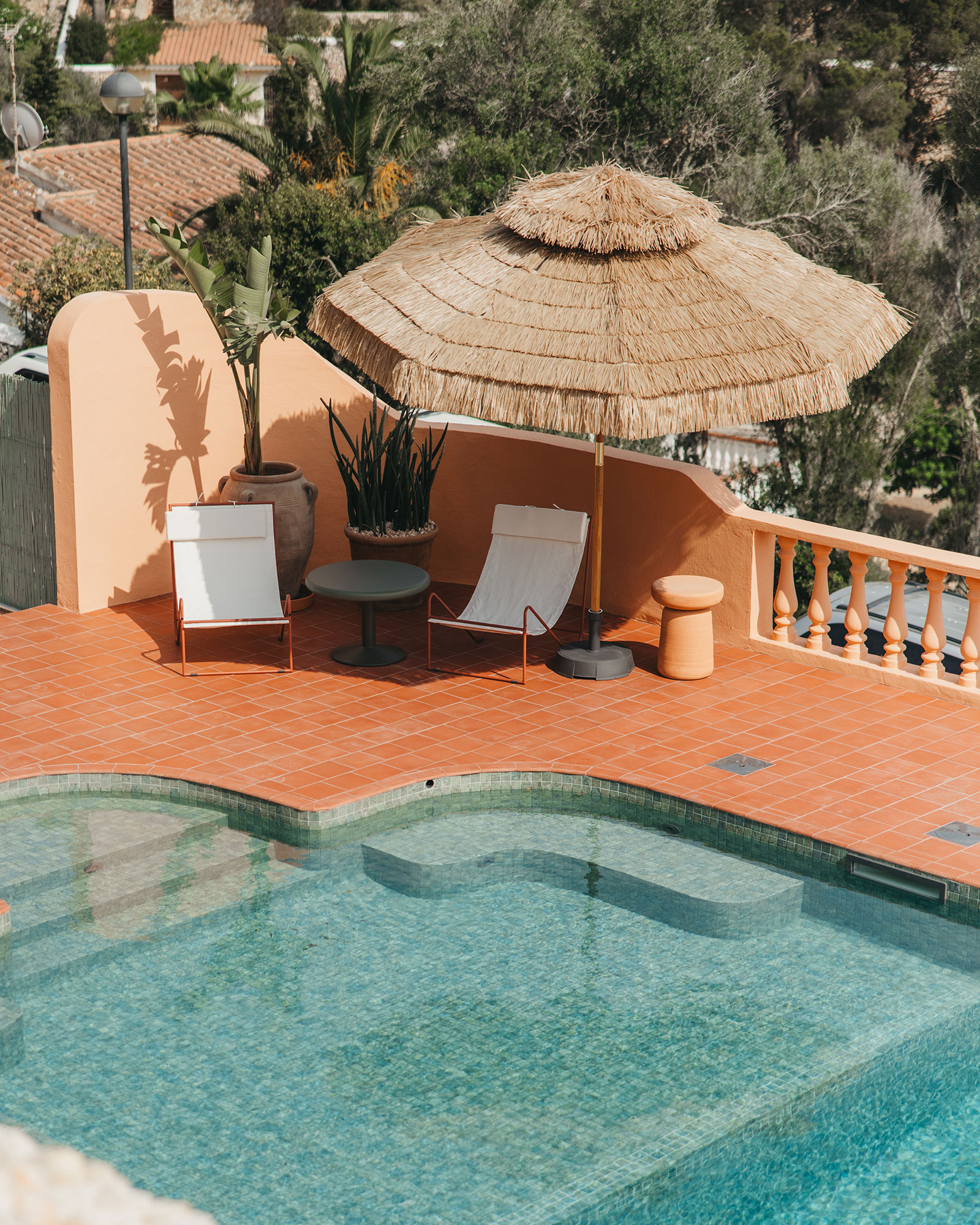 terrasse avec piscine El Puente Al Amor Minorque