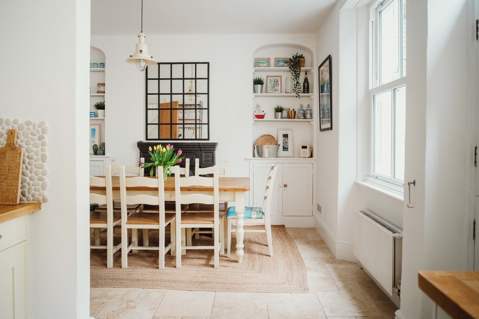 dining room with period fireplace terraced Victorian house near the sea dining room with period fireplace terraced Victorian house near the sea