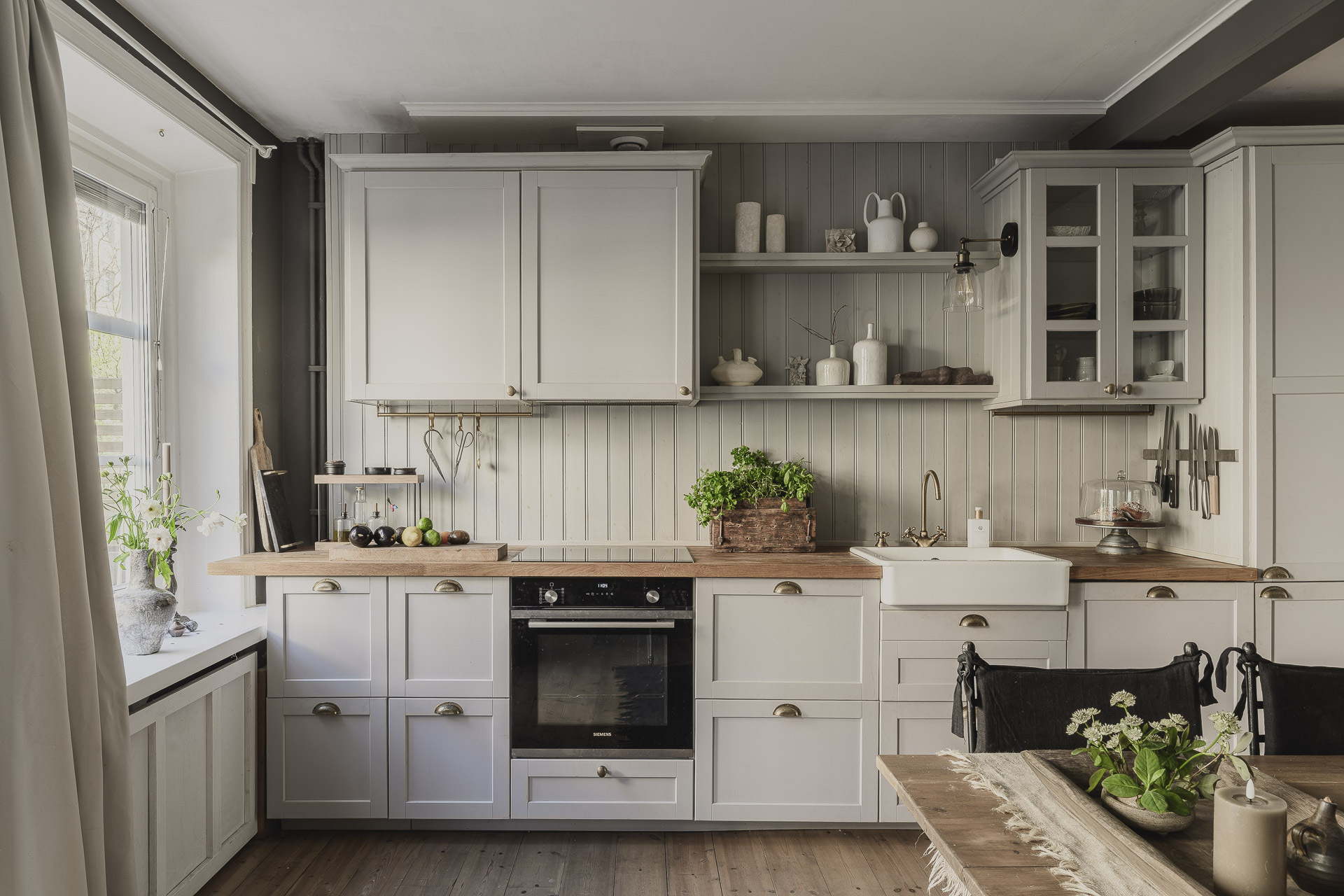 cuisine style campagne avec salle à manger décoration scandinave